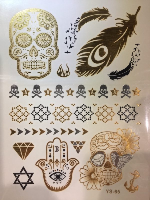 gold tattoo page, skull & bones